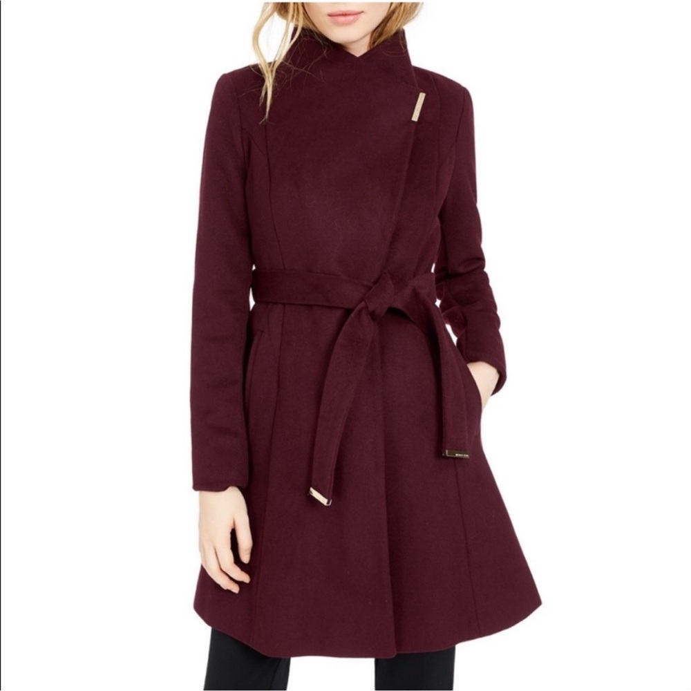 Michael Kors Dark Purple Coat with Gold Accent